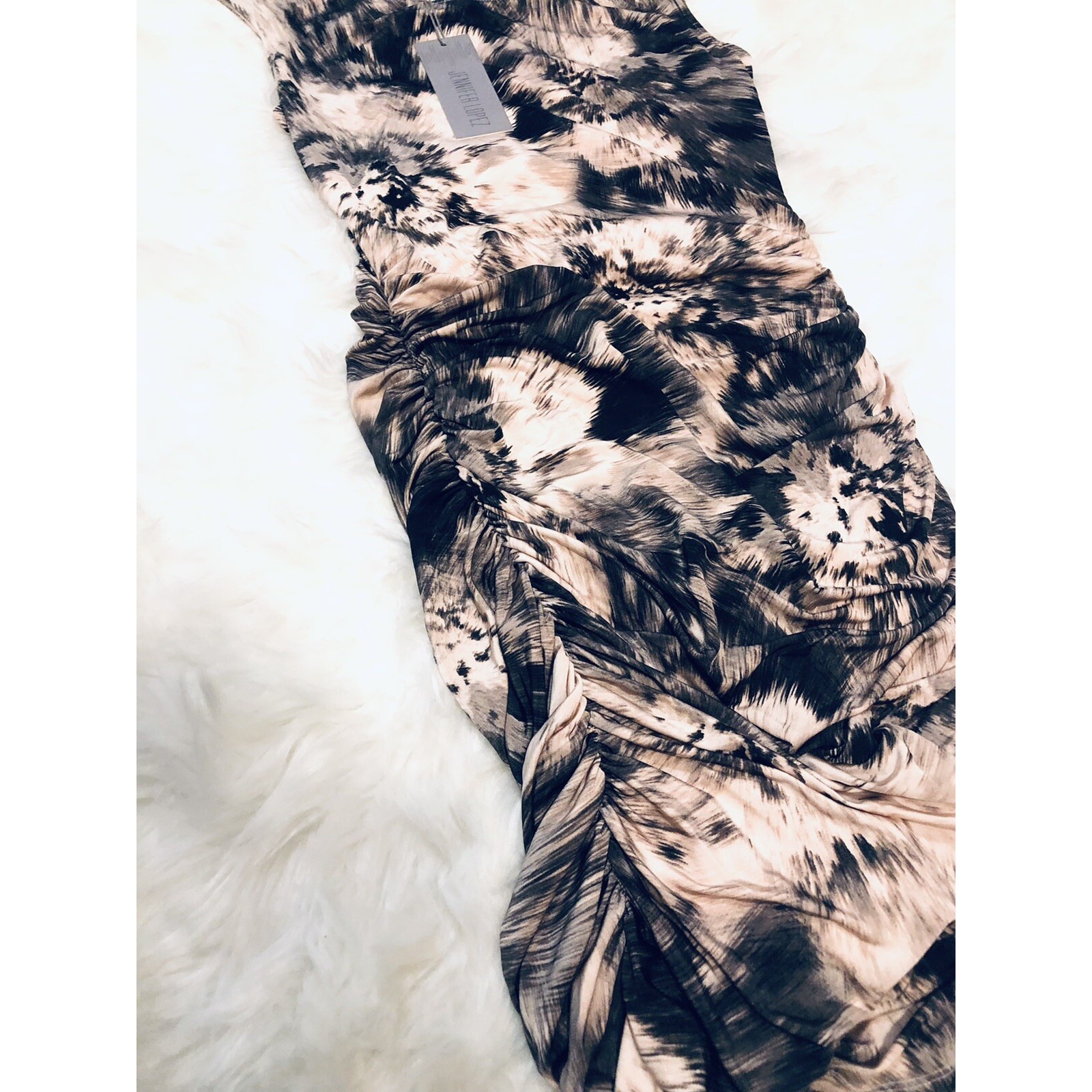 J Low Womans Xs Abstract Sleeveless Ruched Bodycon Dress Kaleidoscope Maxi Mono — image 6 of 8